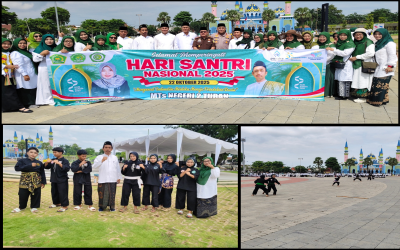 Guru dan Staf MTs Negeri 2 Tuban Ikuti Upacara Hari Santri di Alun-Alun Tuban