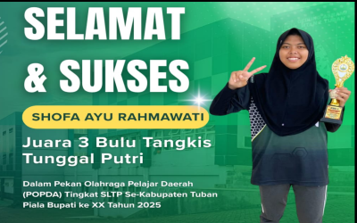 Siswa MTsN 2 Tuban Raih Juara 3 Bulutangkis pada POPDA Tuban 2025