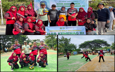 Kick Off Kejuaraan Bola Voli Sarimbit Meriahkan HAB Kemenag di MTsN 2 Tuban