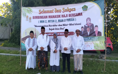 MIN 2, MTsN 2, dan MAN 2 Tuban Gelar Bimbingan Manasik Haji Bersama, Tanamkan Nilai Ibadah Sejak Dini