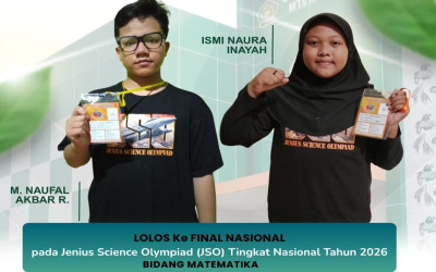 Dua Peserta Didik MTsN 2 Tuban Lolos Final Nasional Jenius Science Olympiad 2026 Bidang Matematika